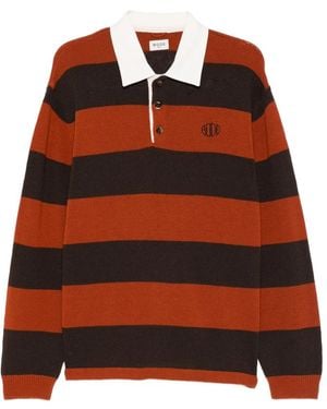 Bode Striped-Collared Polo Shirt