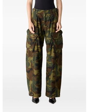 R13 Barrel Camouflage-Print Cargo Trousers - Green
