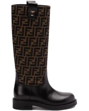 Fendi Knee-High Boots Filo - Black