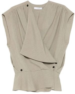 IRO Scilla Draped Button Top - Natural