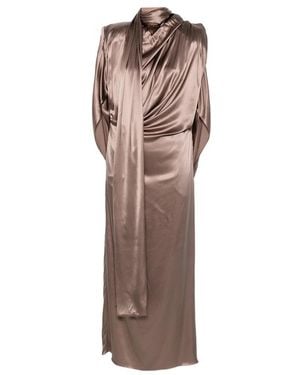 Mugler Draped Midi Dress - Brown