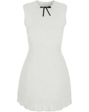 ShuShu/Tong Tie-Detail Sleeveless Pleated Mini Dress - White