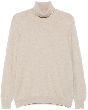 Fedeli Cashmere Roll-Neck Top - White