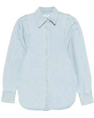 BITE STUDIOS Puff-Sleeve Denim Shirt - Blue
