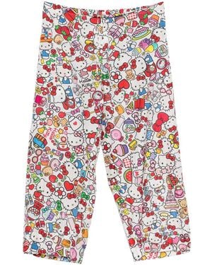 Péro Graphic Print Pants - Blue