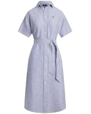 Ralph Lauren Linen Short Sleeve Dress - Blue