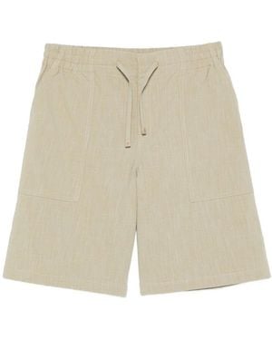 Drole de Monsieur Drawstring Patch-Pocket Shorts - Natural