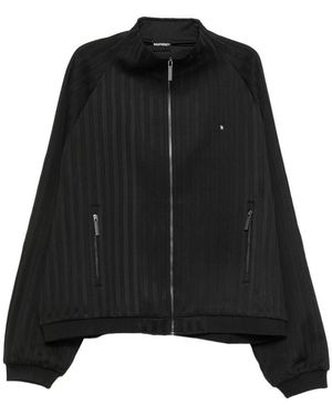 MADFRENZY Striped Zip Jacket - Black