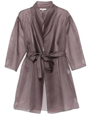 Antonelli Sheer Belted Coat - Brown