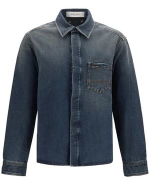 Golden Goose Patch-Pocket Denim Shirt - Blue