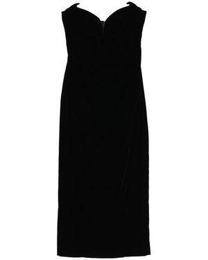 Mugler Signature Sweetheart-Neckline Velvet Dress - Black