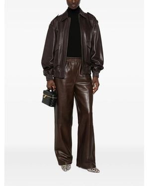 Jonathan Simkhai Elasticated-Waist Leather Pants - Brown