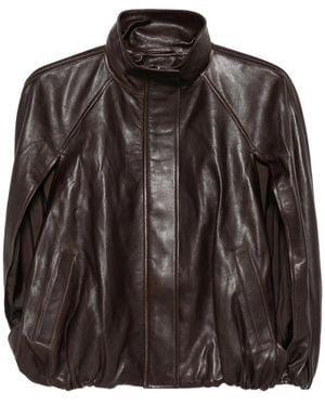 Jonathan Simkhai Leather Cape Jacket - Brown
