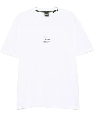 BOSS Logo-Print Crew-Neck T-Shirt - White