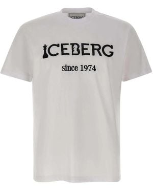 Iceberg Logo-Embroidered Cotton T-Shirt - Grey