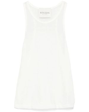 Riviera Cotton Tank Top - White