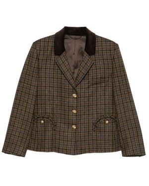 Blazé Milano Check-Pattern Jacket - Brown