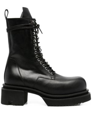 Rick Owens Lace-Up Platform Boots - Black