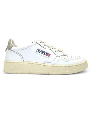Autry Medalist Perforated Leather Trainers - White