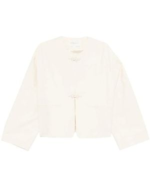 Viktoria Chan Opame Flower-Appliqué Jacket - White