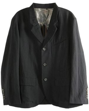 Ziggy Chen Single-Breasted Crinkled Jacket - Black