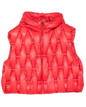 RAXXY Quilted Hooded Gilet - Red