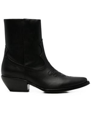 Amiri Embroidered Leather Boots - Black
