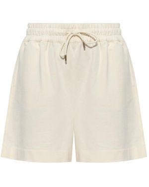 Moncler Cotton Shorts - Natural