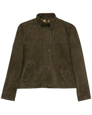 JC Sophie Praia High-Neck Suede Jacket - Green