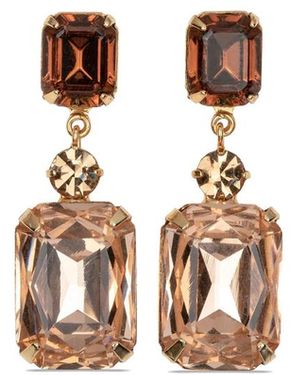 Jennifer Behr Justine Crystal-Embellished Earrings - Brown