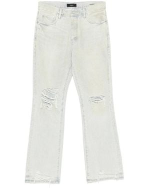 Purple Brand Pinstripe Ripped Jeans - White
