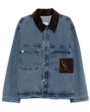 Charles Jeffrey Corduroy-Collar Jacket - Blue