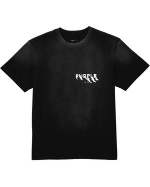Purple Brand Logo-Print Cotton T-Shirt - Black