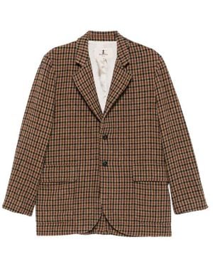 Barena Checked Wool Jacket - Brown