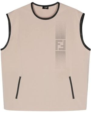 Fendi Ff-Print Tank Top - Natural