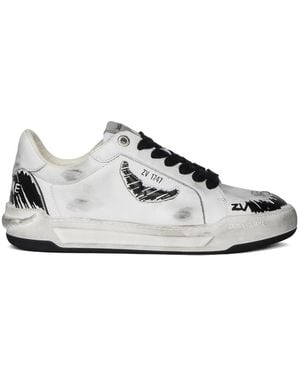【関税込み】Fly Wings Sneakers - Zadig & Voltaire - Leather Zadig&Voltaire Fly Wings Sneakers | Neutrals | FARFETCH