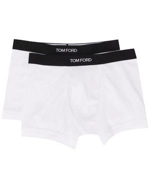 Tom Ford Logo Waistband Boxers (Pack Of Two) - White