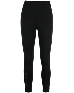 Moncler Zip-Pocket Jersey Leggings - Black