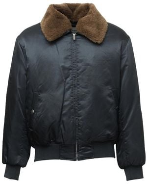 Drole de Monsieur Faux-Fur Collar Bomber Jacket - Black
