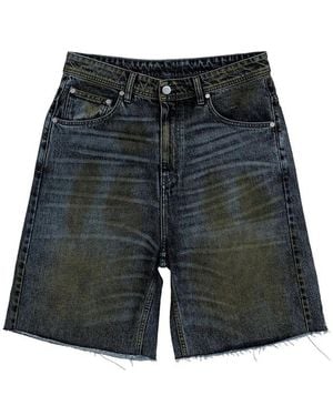 44 Label Group Frayed-Hem Wide-Leg Shorts - Grey