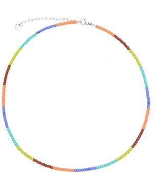 COLLANINE COLORATE Mini Colourblock Beaded Necklace - Metallic