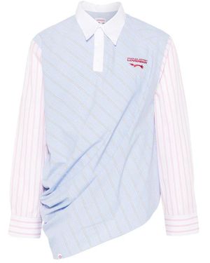 Charles Jeffrey Topsy Turvy Striped Panelled Shirt - Blue