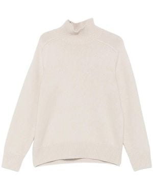 Soft Goat Long-Sleeve Roll-Neck Jumper - Natural