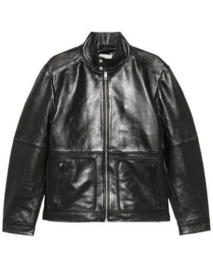 Calvin Klein Leather Zip Jacket - Black