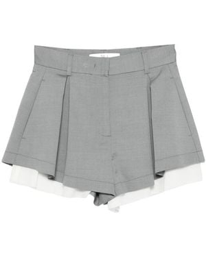 Tela Pleated Layered Shorts - Grey