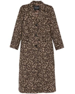 Thelaurent Leopard-Print Single-Breasted Coat - Brown