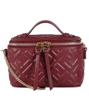 Fendi Vanity Ff-Logo Leather Mini Bag - Purple