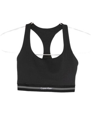 Calvin Klein Icon Logo-Embroidered Top - Black