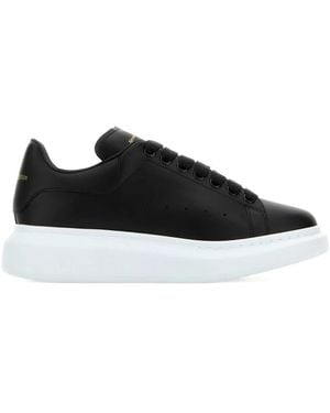 McQueen Leather Trainers - Black