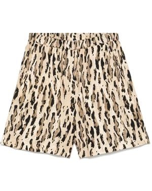THE NINA STUDIO Animal-Print Shorts - Natural